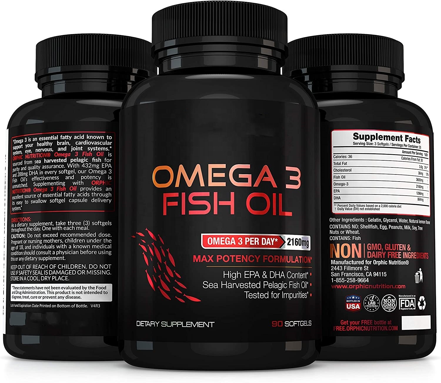 Пищевые добавки Omega 3 с рыбьим маслом, капсулы с бесцветным вкусом лимона и максимальной мощностью, пищевая добавка с эфирными жирными кислотами