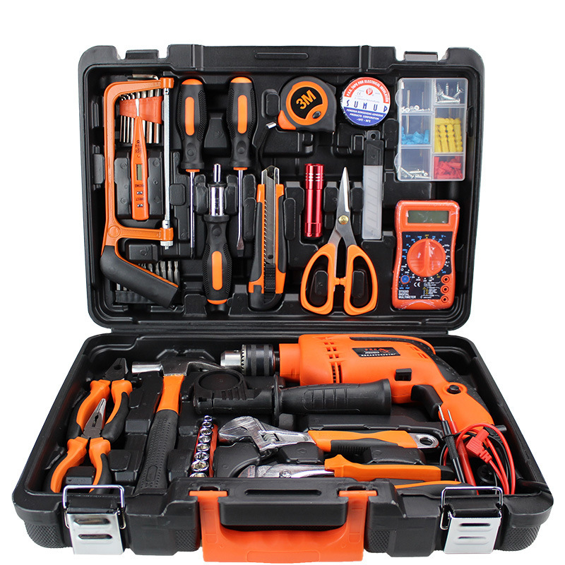 Hot 119-Piece Multifunctional Household Tool Kit Includes Combination Tools with Plastic Toolbox Economical SR077-3 Set