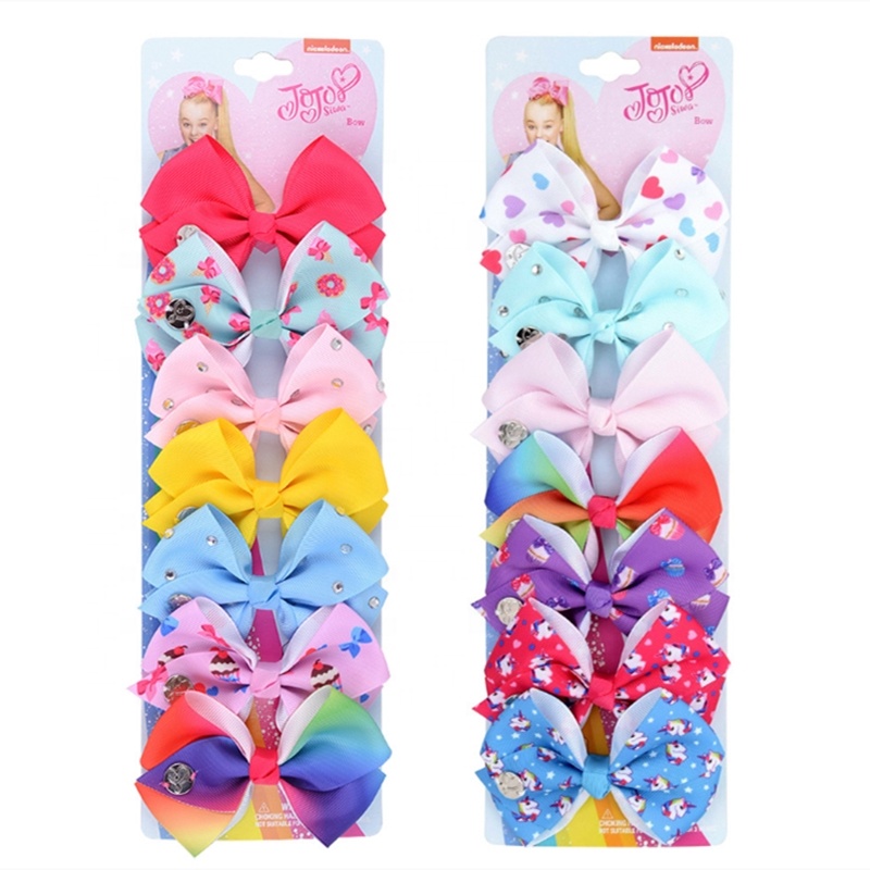2020 Горячая продажа оптом Grosgrain ленты банты для волос, Jojo Siwa банты набор, заколки для волос набор