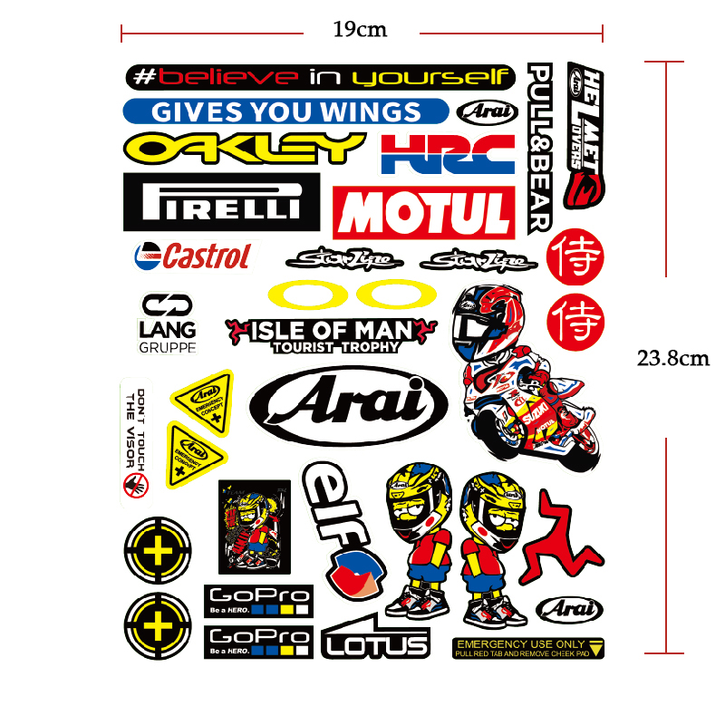 custome vinyl adhesive bike decals and stickers graphics logo design waterproof refletive motorcycle helmet sticker