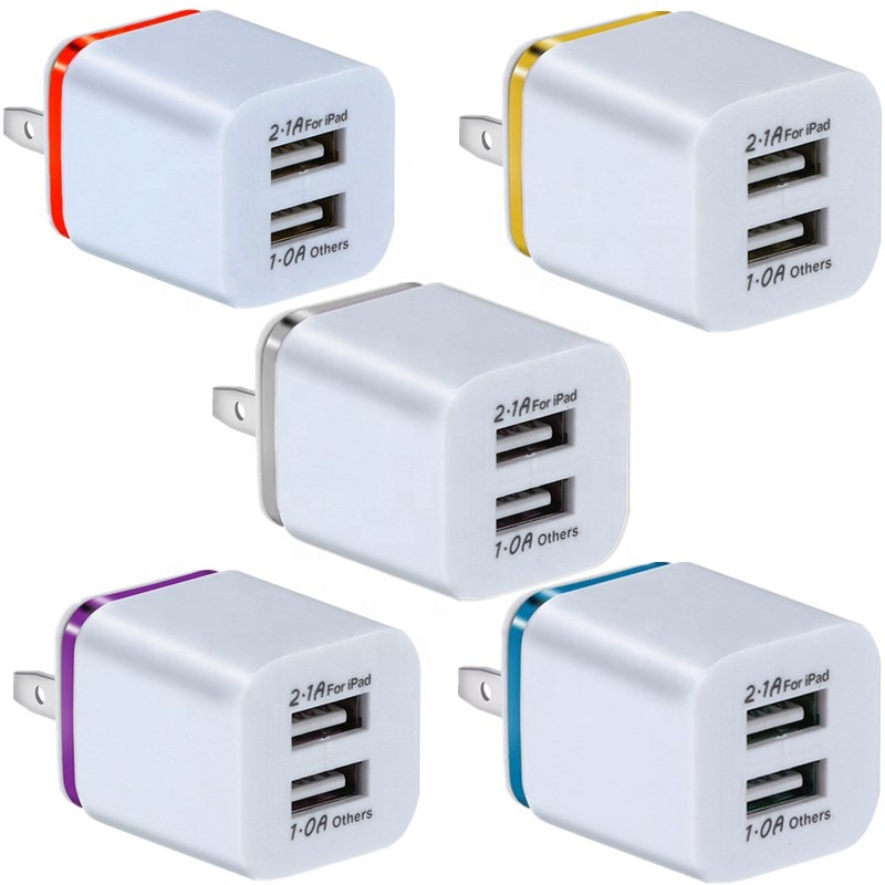 С двумя портами Usb, переходник для розеток ЕС и США зарядное устройство 2.1A адаптер питания для iphone 7 8x11 Samsung s8 s9 s10 note 8 lg android телефон