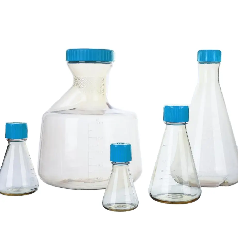 Best Selling Erlenmeyer Flasks with Screw lid Cell Culture Sterile Erlenmeyer Flask