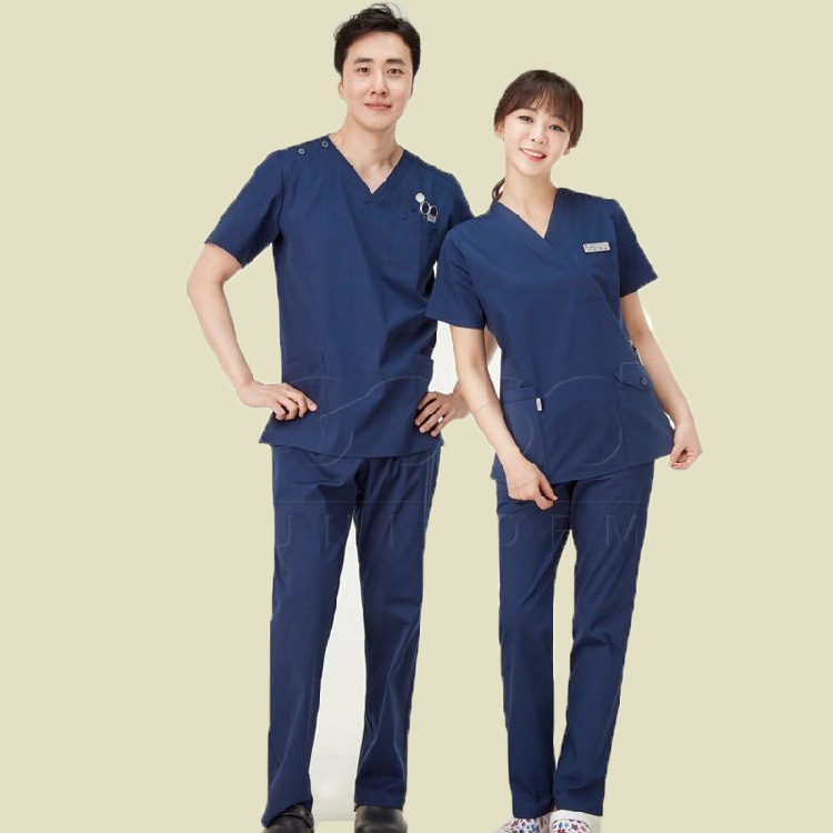2021 Fashion Short sleeve two piece lab coat surgical uniforms Set hospital dentist clinic pharmacy nurse uniform