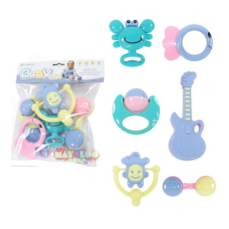 Baby's newborn hand chew toy bed bell 6-piece rattle set rattles teether toys rattl baby