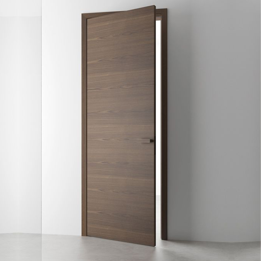 Residential American Modern Hotel Interior Walnut Indoor Door Black Walnut Prehung Soild Wooden Interior Room Door For Houses