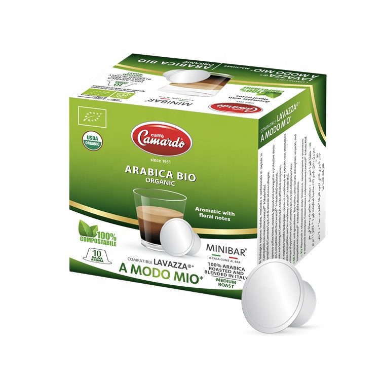 10 биоразлагаемых капсул Arabica Bio Organic Blend праздничные итальянские кофейные зерна, оптовая продажа кофейных капсул