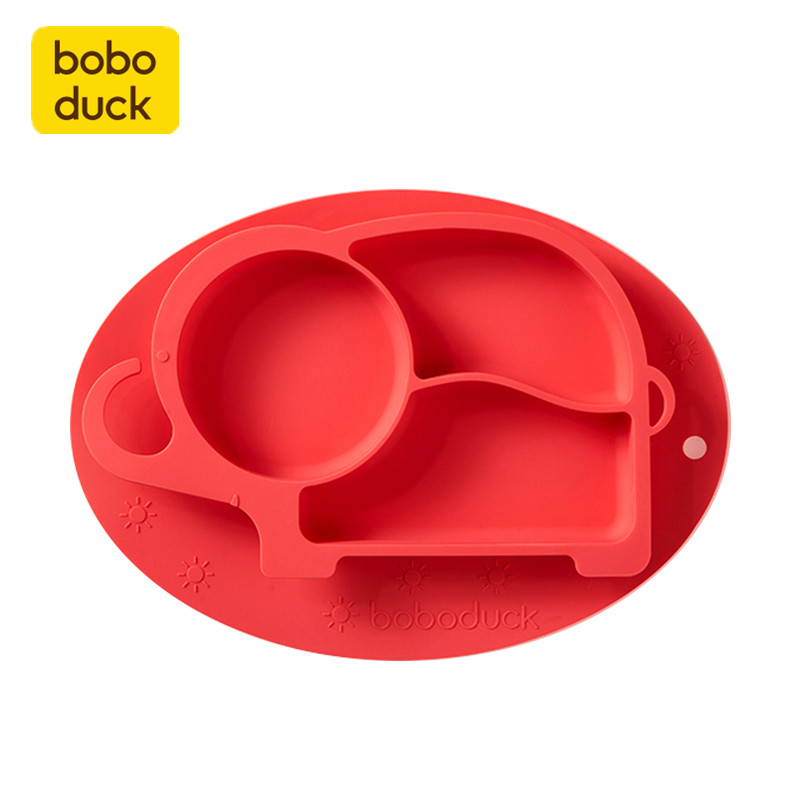 Силиконовая Нескользящая Водонепроницаемая тарелка Boboduck для кормления детей