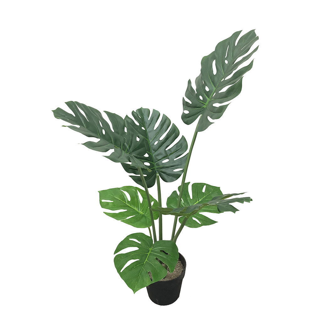Дешевое Пластиковое искусственное растение monstera, настоящая сенсорная установка высокого качества