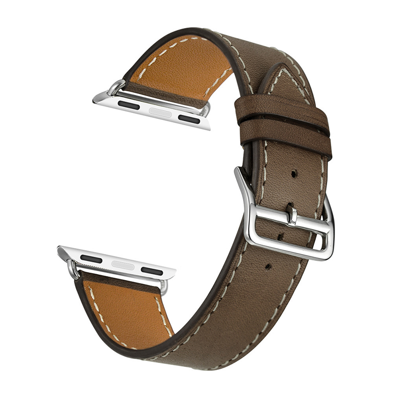 Кожаный ремешок, мужской кожаный ремешок для часов, ремешок для Apple Watch 4 3 2 1, браслет для часов