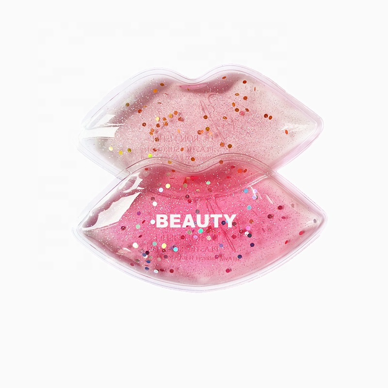 Custom Logo Cosmetics Hot selling Beauty gel PVC hot cold pack Lip Cool Pack Lip Shape Ice Packs