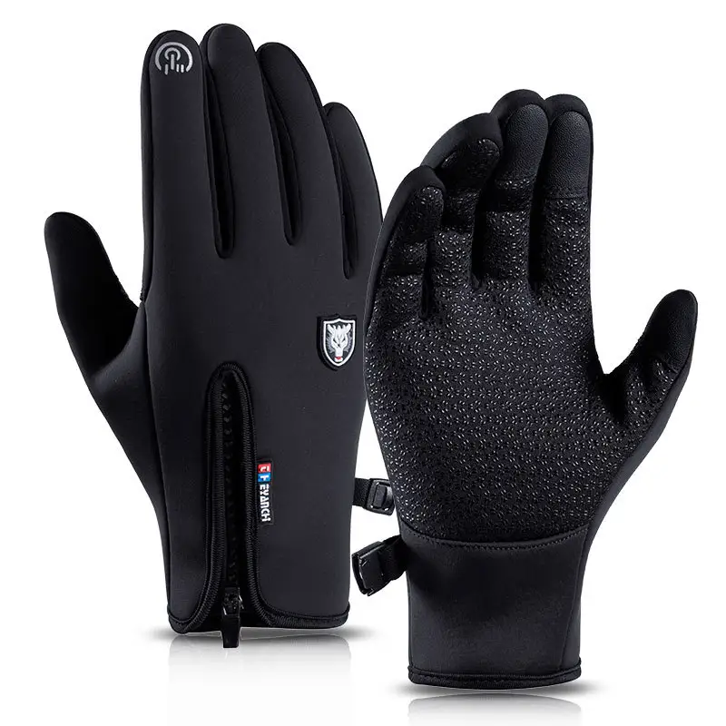 Dropshipping Winter Touch Screen Three Fingers Keep Warm Cycling Gloves Insulated Anti-Slip Windproof Waterproof Bicycle Gloves