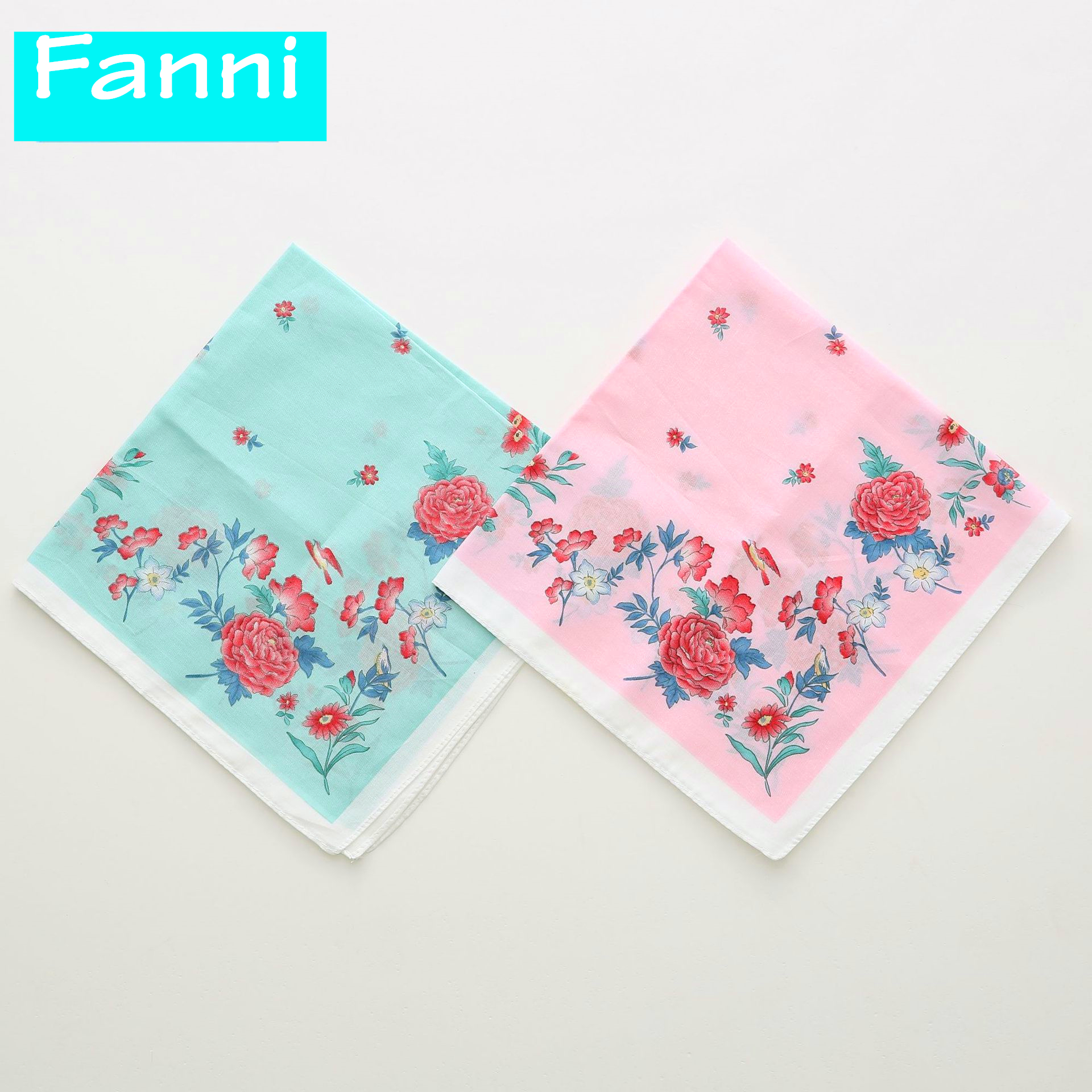 Fanni Oem изготовленный на заказ платок дамские хлопковые носовые платки, с цветочным принтом; Для оптовой продажи