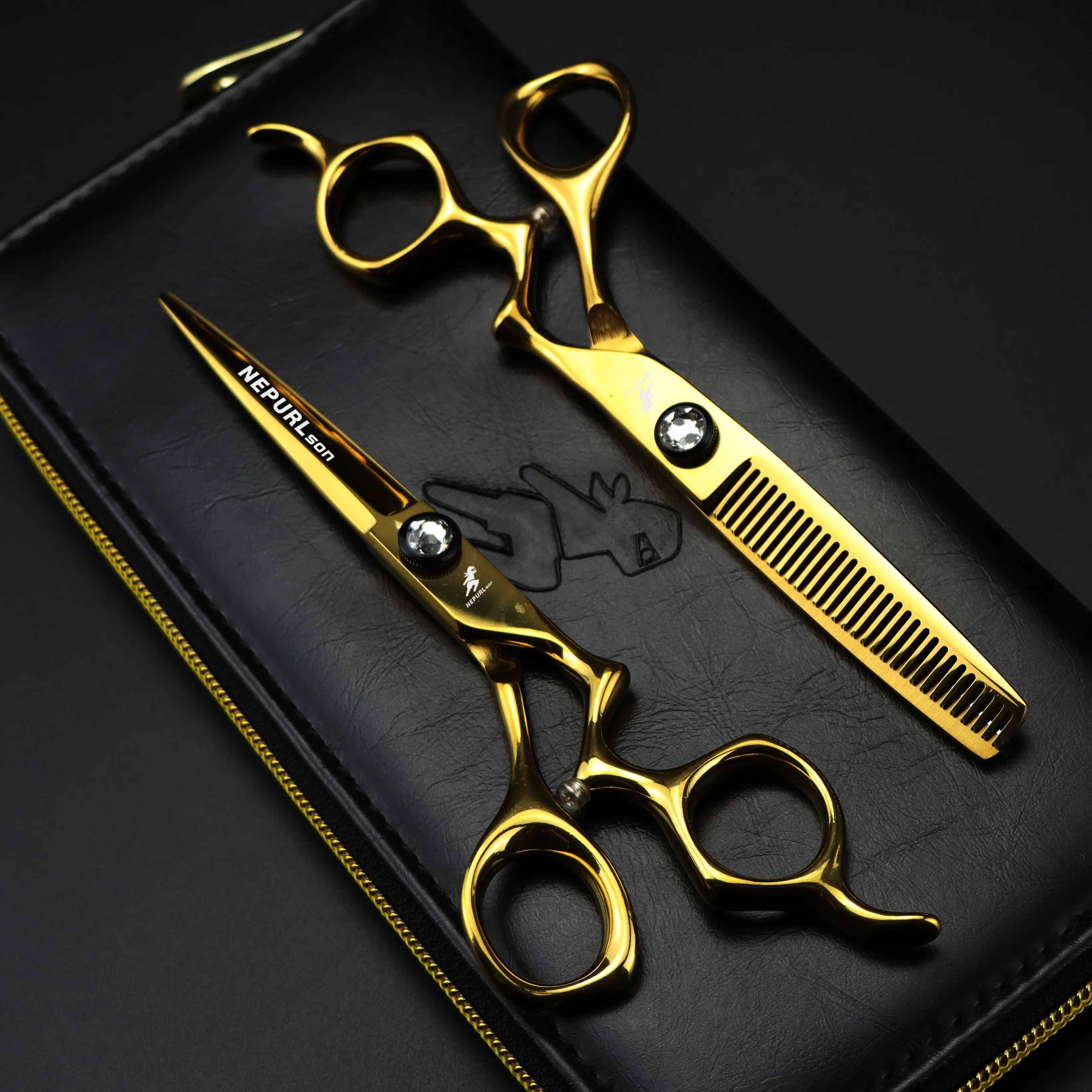 Barber Scissors 6.0 Inch GM3-01 Golden Beauty Barber Scissors Hairdressing Scissors Hair Japan Steel Popular Hot Sale