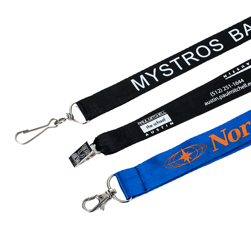 Factory Promotional Personal Custom Black Lanyard Logo Lanyards Silk Screen Printing