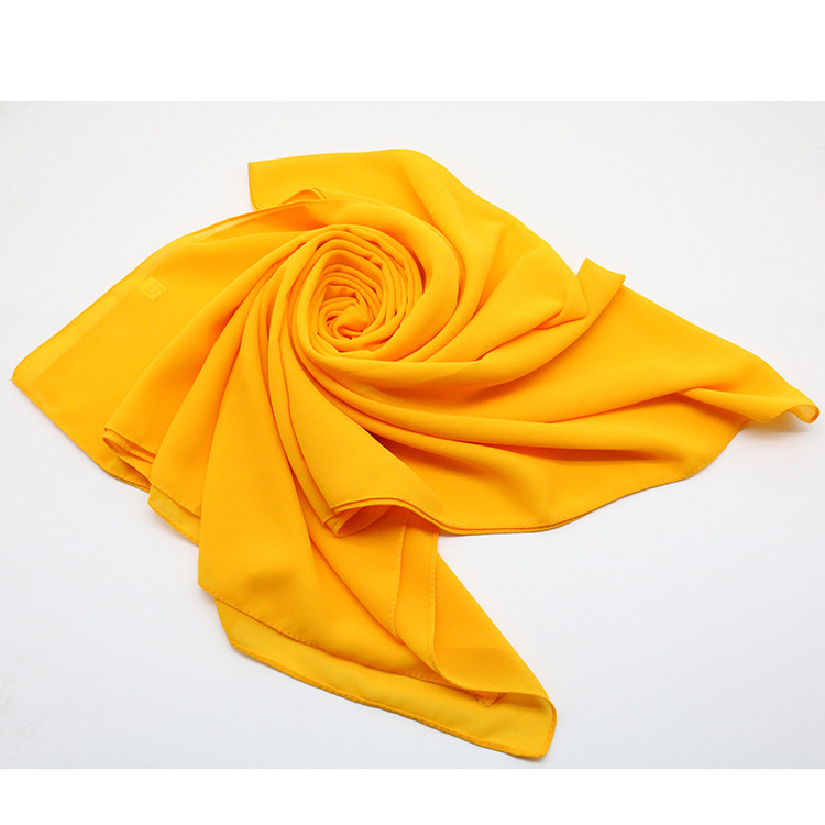 Wedding Cotton Hijab Scarf for Muslim Monochrome Pearl Chiffon Scarf Female