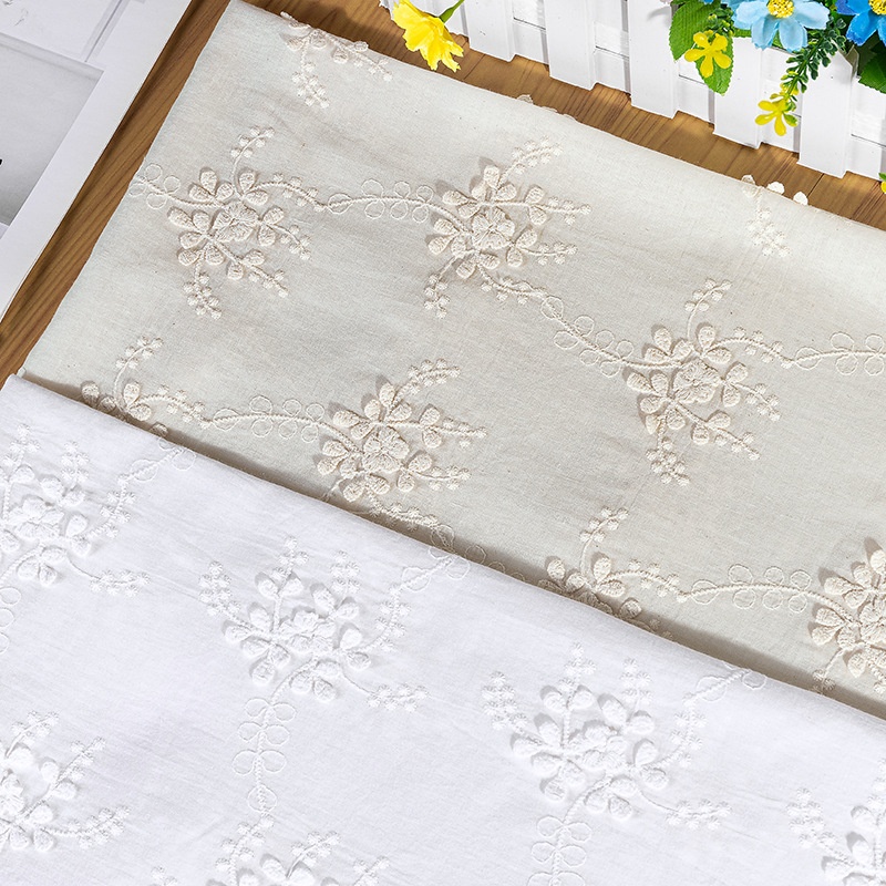 New Women's Clothing Collection Three-Dimensional Convex Embroidery Flower Cotton Fabric Tops Skirts Wholesale