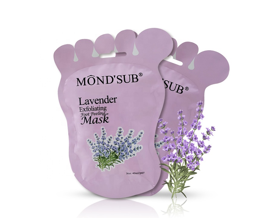 Private Label Lavender Foot Peeling Mask Feet Skin Care Socks Exfoliating Foot Mask