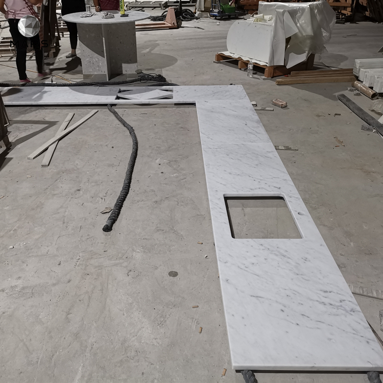 Натуральный заказной Белый Мраморный столешница Bianco Carrara