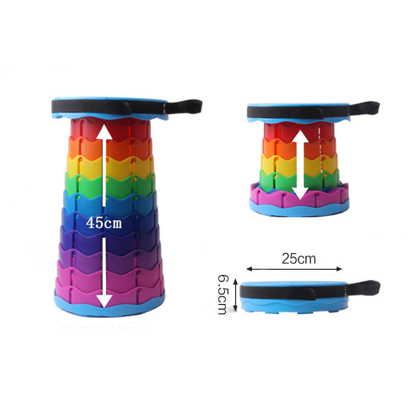 Winpolar Portable Telescopic Stool Adjustable Camping Chair Foldable Fishing Chair Outdoor Retractable Folding Plastic stool