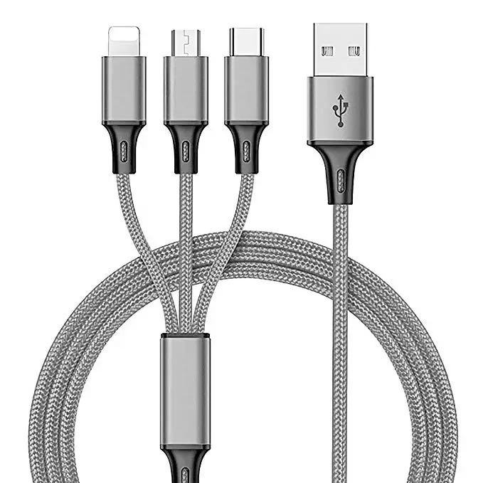 Универсальный многофункциональный USB-кабель 3 в 1 для быстрой зарядки мобильного телефона