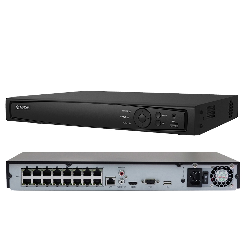 Anpviz nvr 16-канальный 4k двусторонний аудио 2SATA 8 ТБ емкостью для каждого диска nvr poe Интерфейсы 16 портов сетевой видеомагнитофон