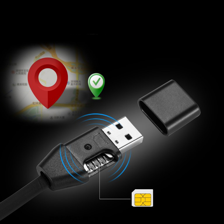 Устройство GPS-слежения, USB-кабель для зарядки, GPS-трекер с удаленным диктофоном, кабель для передачи данных, 2 в 1