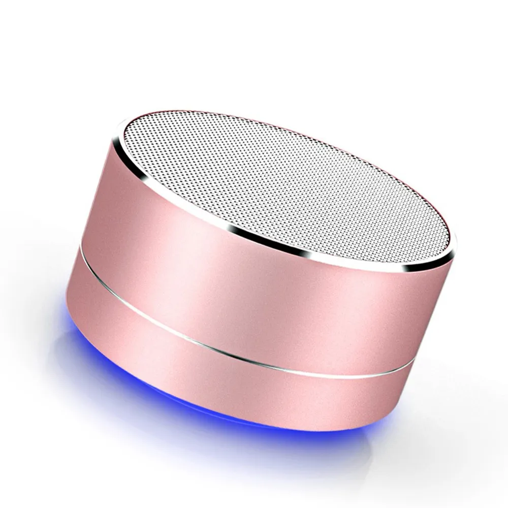 Led Light With Speaker Mini Bt Bluetooths Speaker Portable Metal Buffer Speaker Bass Audio Loudspeaker Box