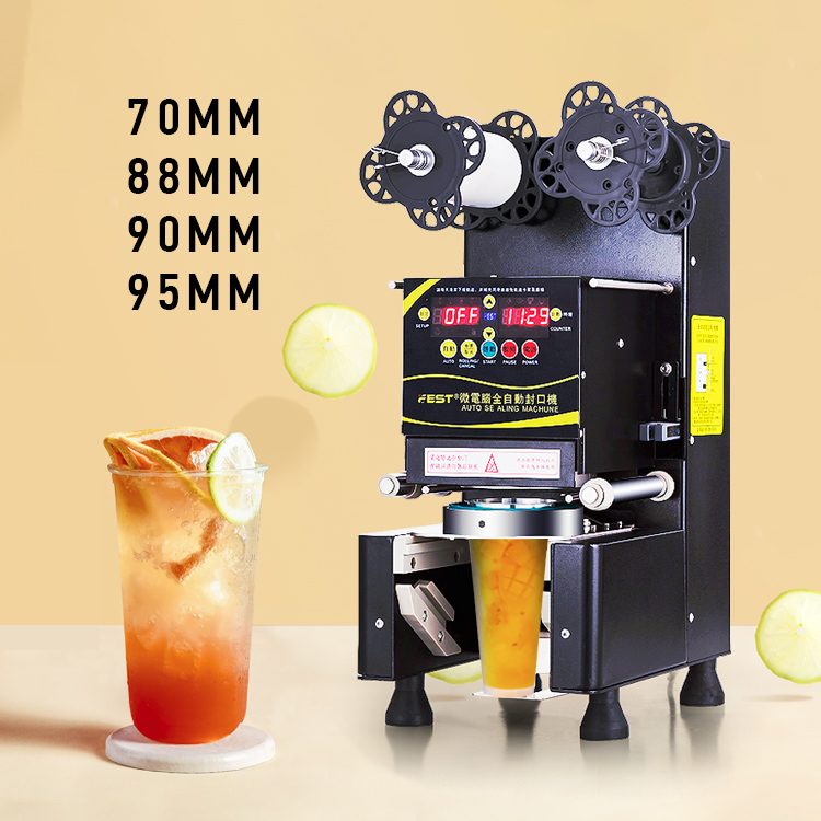 CE столешница Milktea упаковочная машина автоматическая жемчужный молока уплотнитель 70 мм/75 мм/88 мм/90 мм/95 мм Bubble Tea/машина для запечатывания стаканчиков 220V/110V