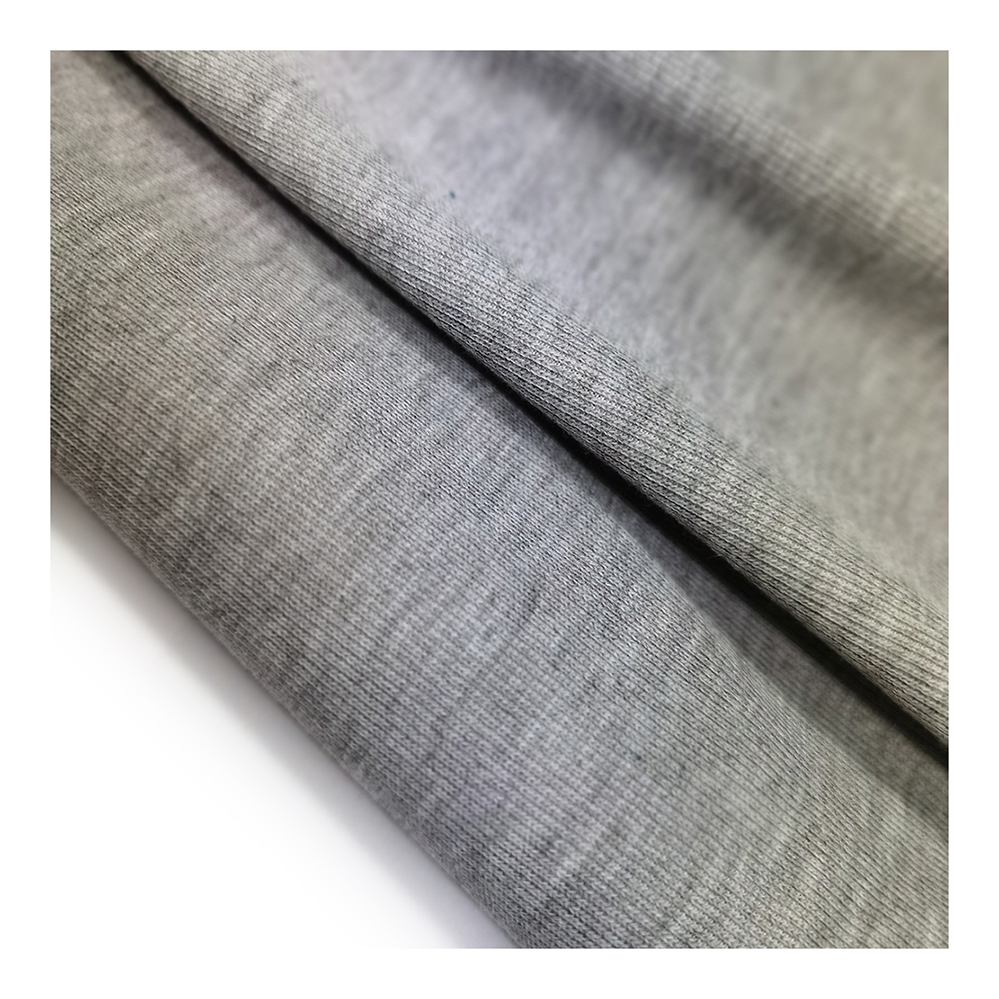 Hot Sale 97%Polyester 3%Spandex Soft Plain Imitation Cotton French Ribbed Fabric