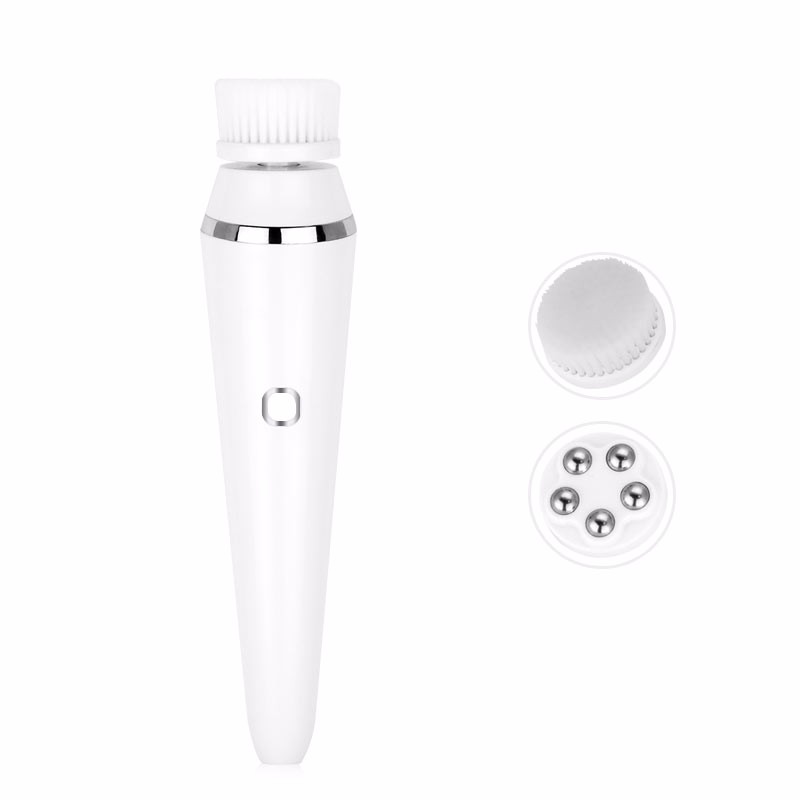 3 in 1 rotating spin rechargeable electric face cleaning brush soft face wash brush