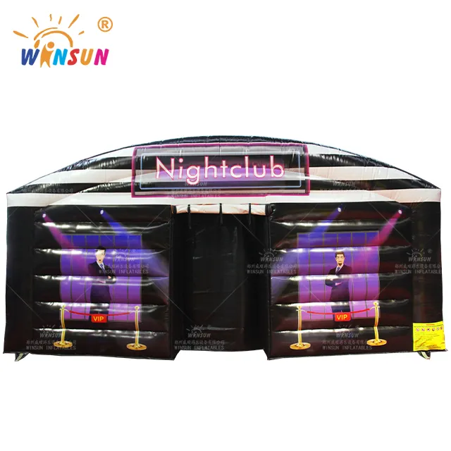 outdoor custom portable black inflatable nightclub cube party bar tent with led lighting night club for disco wedding event