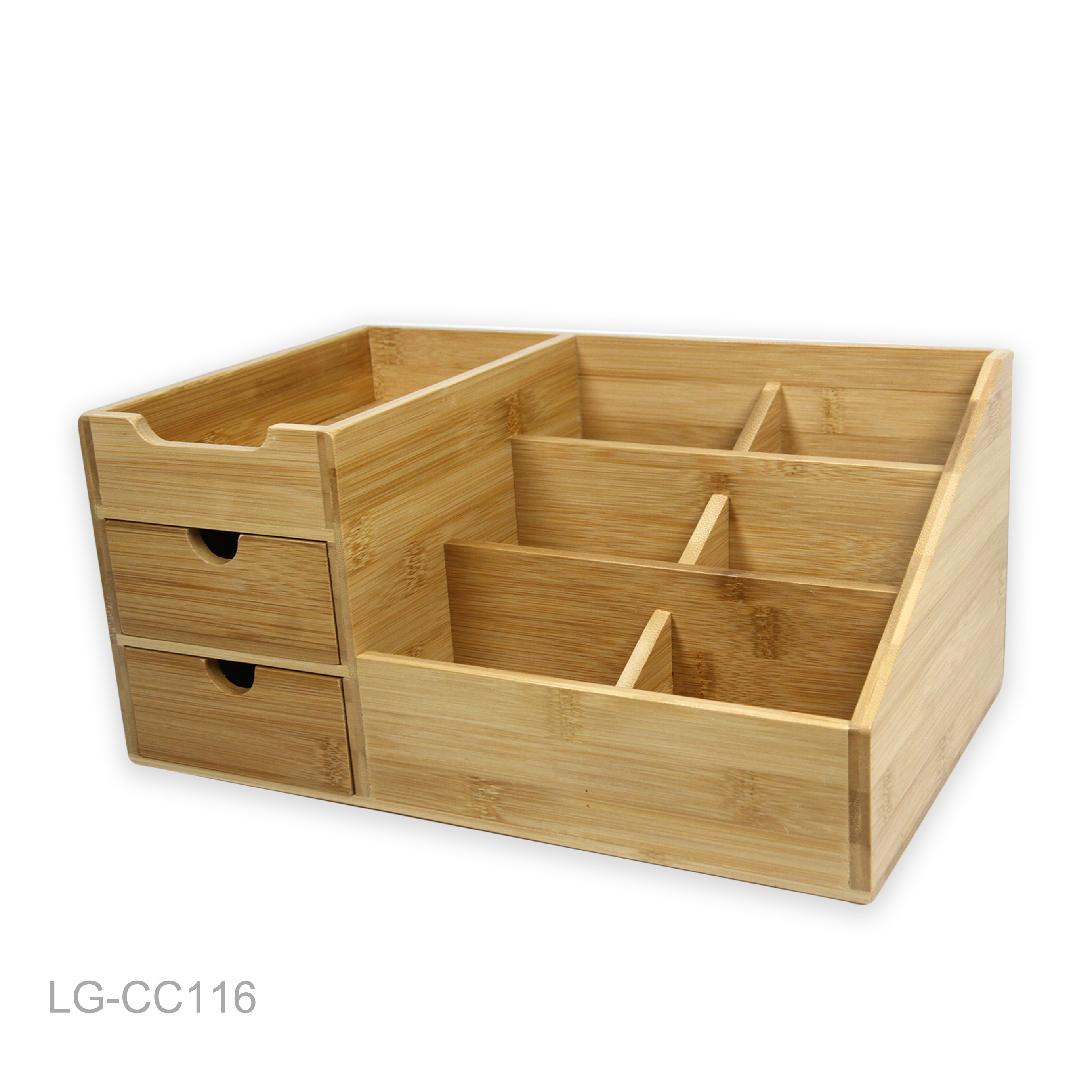 LG-CC116 Custom Wholesale Desktop Bamboo Desk Organizer With Drawer