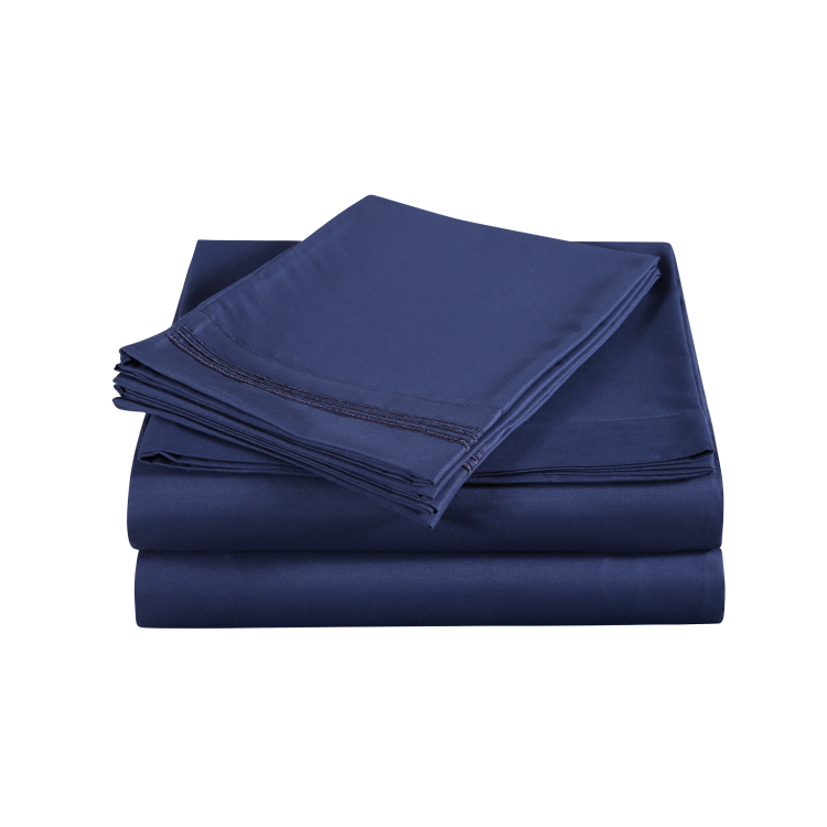 Pure Cotton Plain Dyed Fitted Valance Sheet Bed Sheet Set