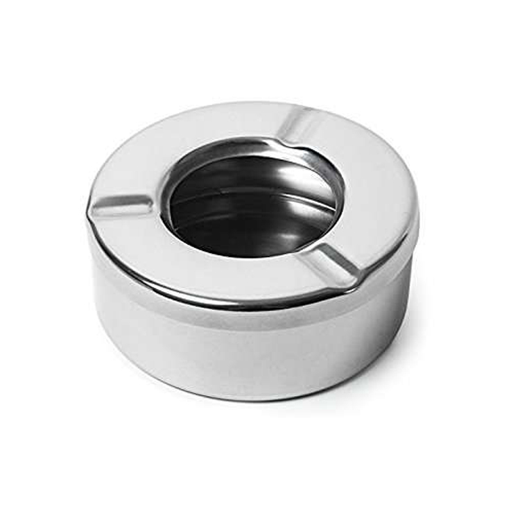 Non-magnetic 201 Stainless steel Metal Customized Metallic Ashtray Cigar Ashtray Custom Ashtray