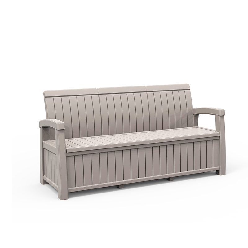 Garden Armrest Bench Outdoor 3-Seater Long Patio Storage Deck Box Bench