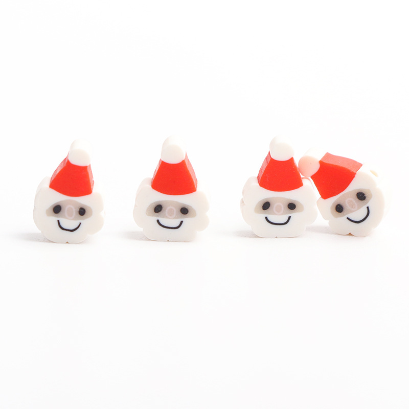 1000pcs/bag Christmas hot sale polymer clay beads Santa Claus loose beading used in jewelry making necklace bracelets