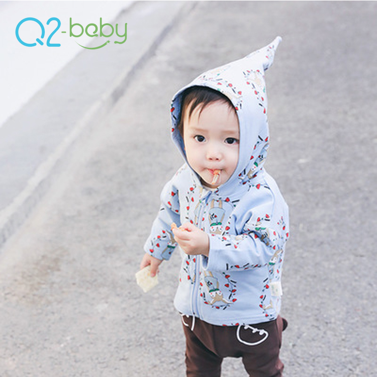 Q2-baby Зимняя мода, принт с животными, куртка с капюшоном для новорожденных, детей ясельного возраста, пальто для малышей, для маленьких мальчиков и девочек