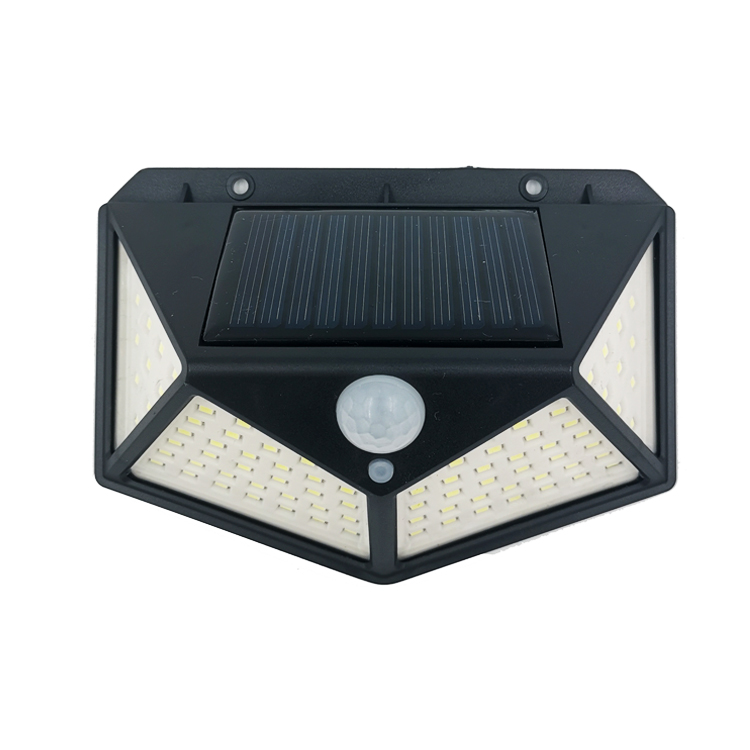 100 led солнечный датчик движения свет для дома, Открытый аварийный безопасности сад Солнечный настенный светильник