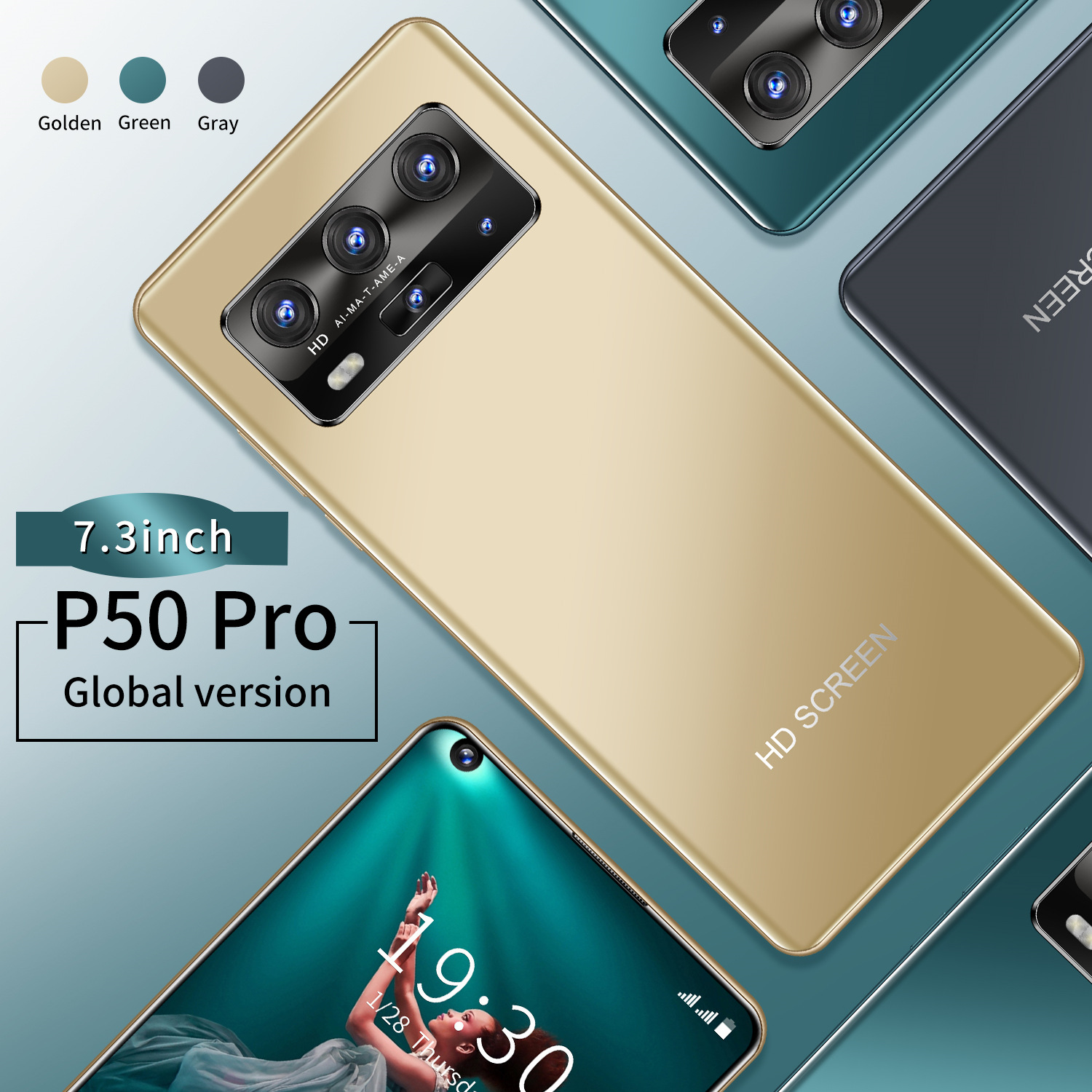 Новинка 2021, лидер продаж, смартфон P50 Pro, 7,3 дюйма, Andriod 10, 4G, LTE, 5G, мобильный сотовый телефон, смартфоны