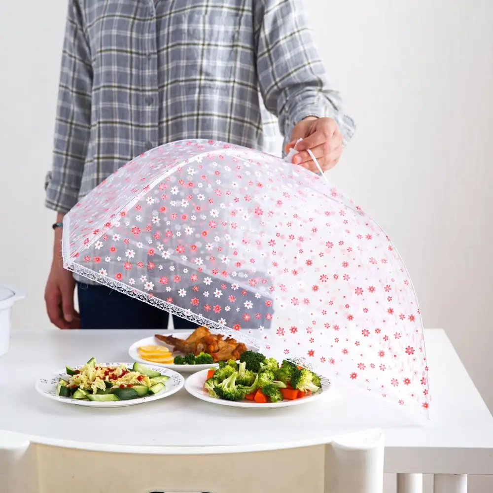 Folding Food Cover Table Net Umbrella Mesh Screen Food Protector Kitchen Food Dish Cover Table Mesh Kichen Tool