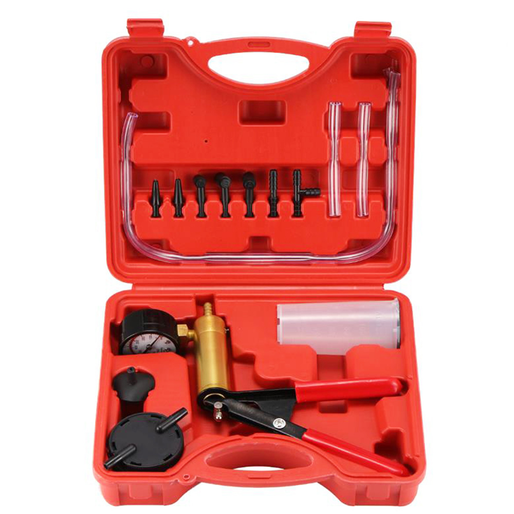 DIY Brake Fluid Bleeder Tools Vacuum Pistol Pump Tester Kit Aluminum Pump Body Pressure Vacuum Gauge