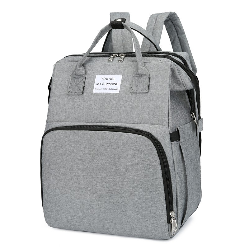 2021 New Folding crib Multifunctional Mommy bag Milk Bottle Backpack Diaper Backpack infants