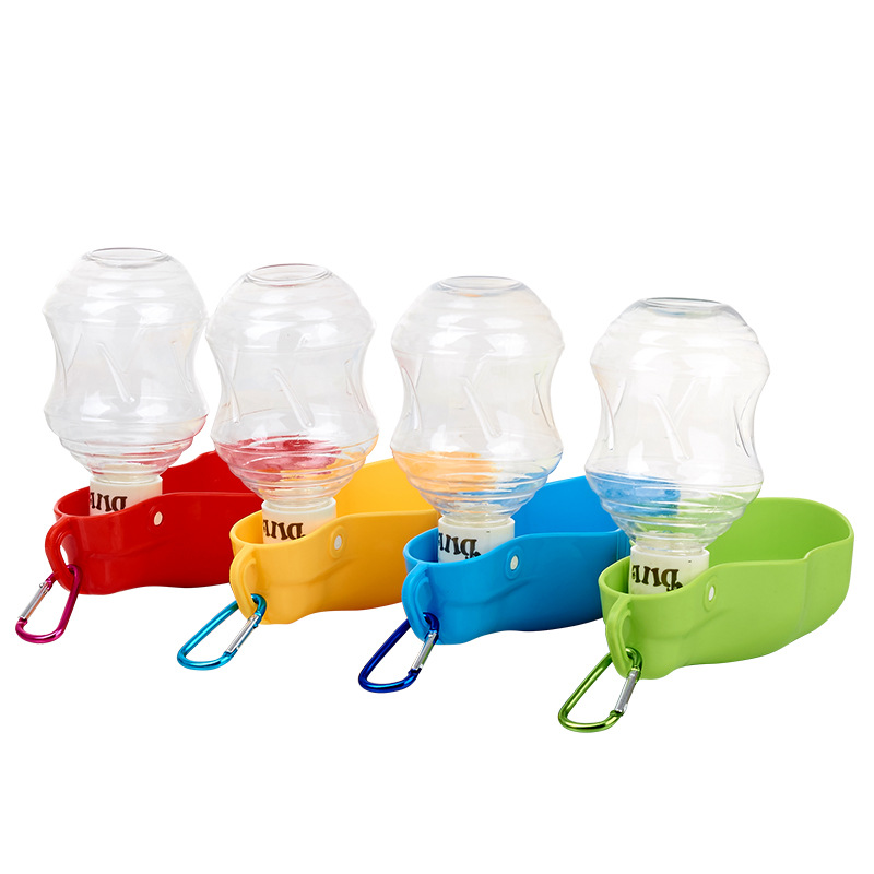 250ML / 500ML портативный пластиковый собака Дорожная сумка воды птицы воды кормушки для кошек и собак