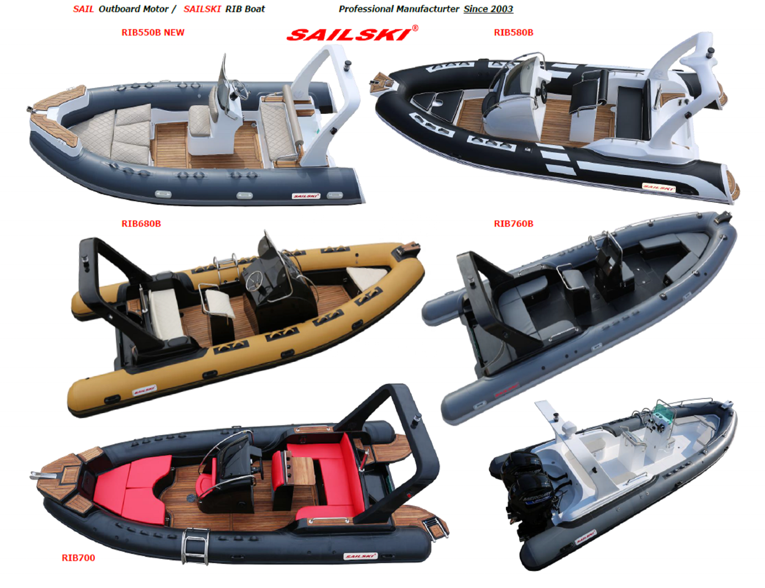 SAILSKI из стекловолокна/надувная лодка 2,3 м до 7,6 м