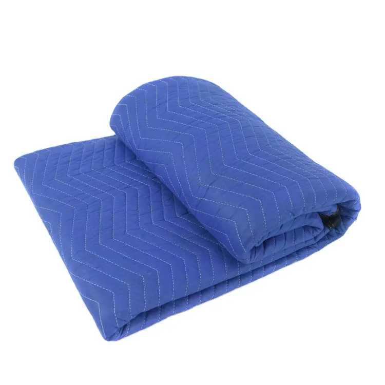 Navy Blue Reusable Collision Avoidance Moving Blankets Furniture Moving Packing Blankets