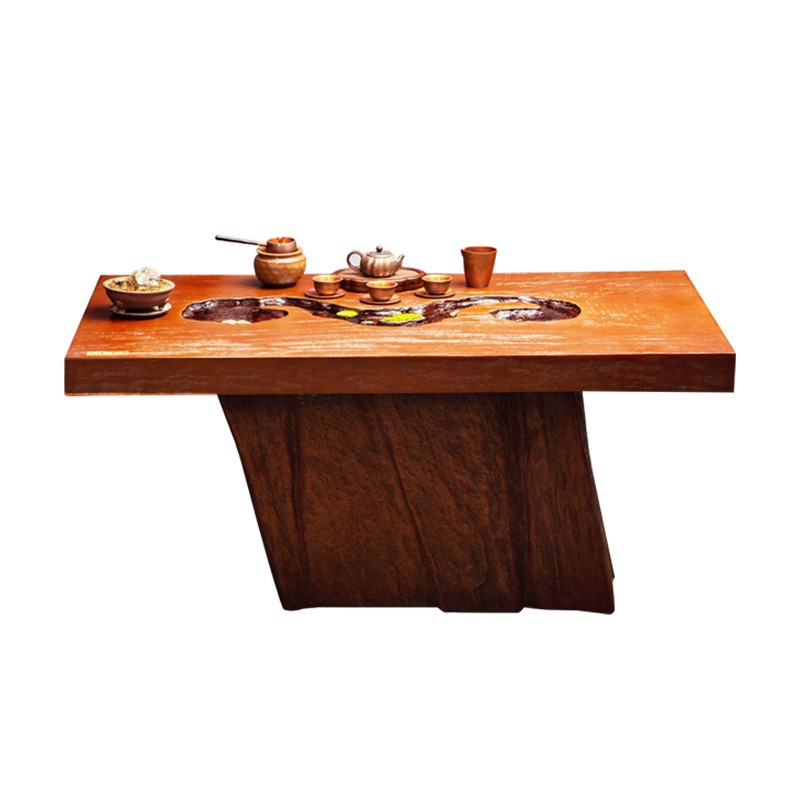 Solid Wood Integrated Flowing Tea Table Desk New Chinese-Style Home Furniture Glass Top Living Room Tea Shopkeeper Furniture