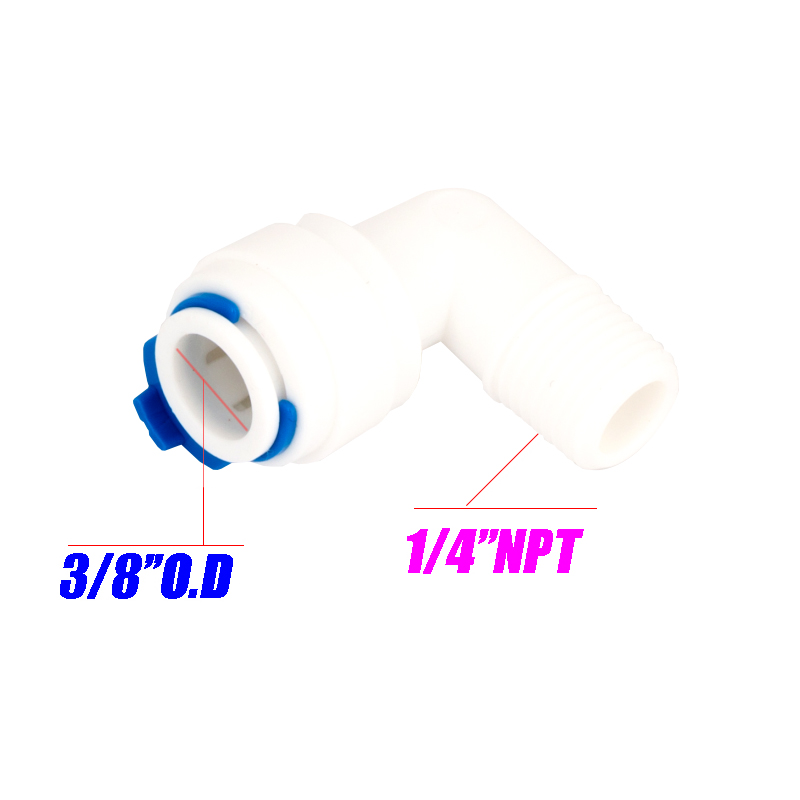 Фильтр для воды фитинги очиститель воды разъем 3/8 "дюймов O.D до 1/4" дюймовый NPT наружной коленчатый соединенитель для воды при помощи обратного осмоса фильтр для воды системы