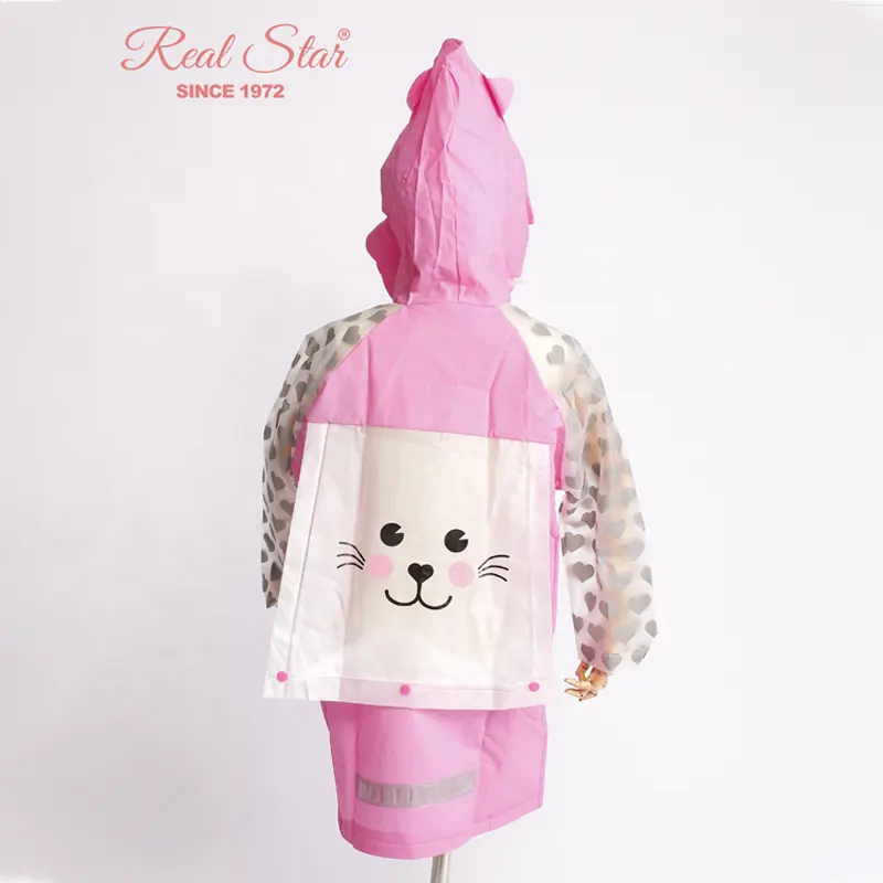 Coat Raincoat RST Christmas Gift EVA Child Raincoat Cat Cute Printing Cartoon Boys And Girls Rain Coat Poncho For Kid