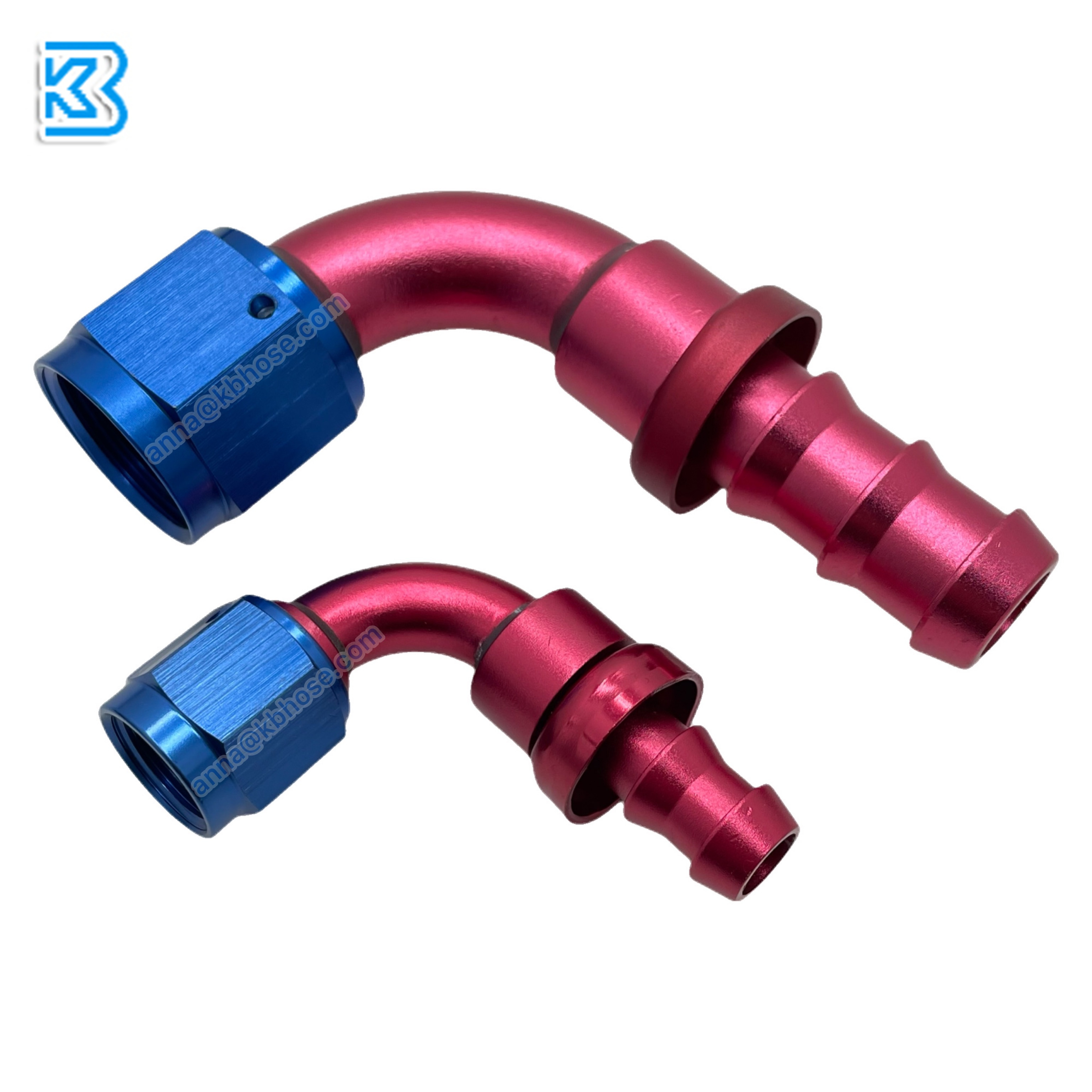 straight 45deg 90deg 180deg aluminium anodized universal black fittings push on lock an8 8an -8an #8 hose end