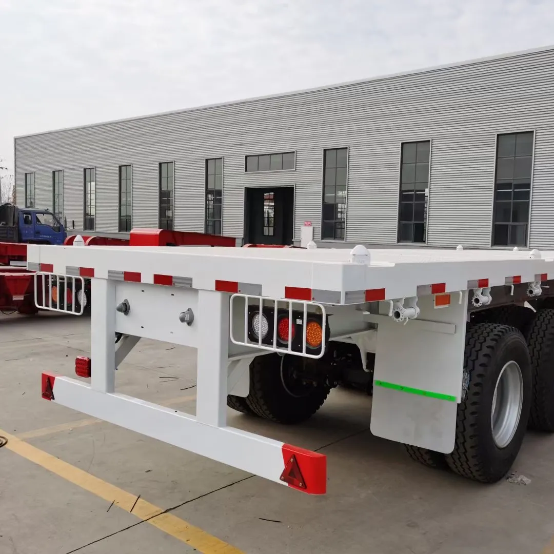 China Best Quality Containers Wooden Boxes Parts Transportation German Type 3Axle 80Ton Flatbed Semi Trailer For Transportation